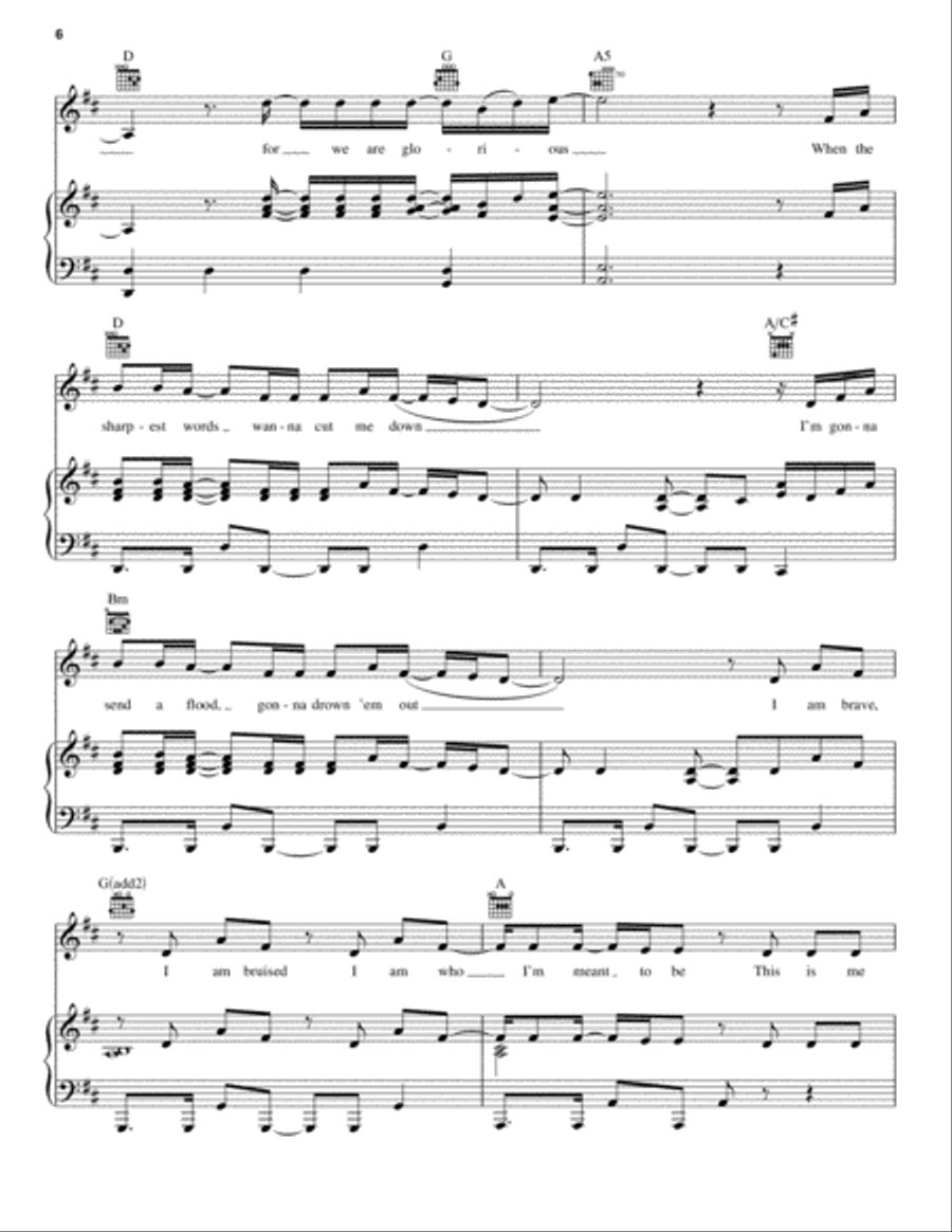 This Is Me (from The Greatest Showman) Piano, Vocal, Guitar scores gallery preview page 6