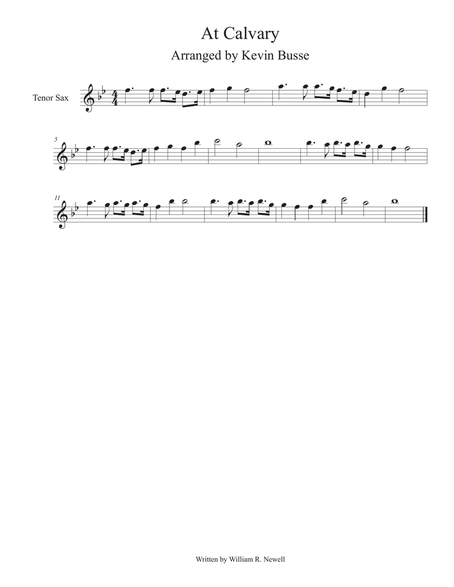 At Calvary - Tenor Sax