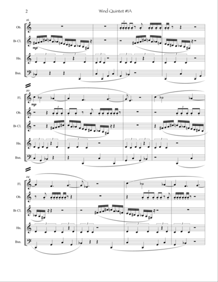 Wind Quintet #1A Woodwind Quintet scores gallery preview page 4