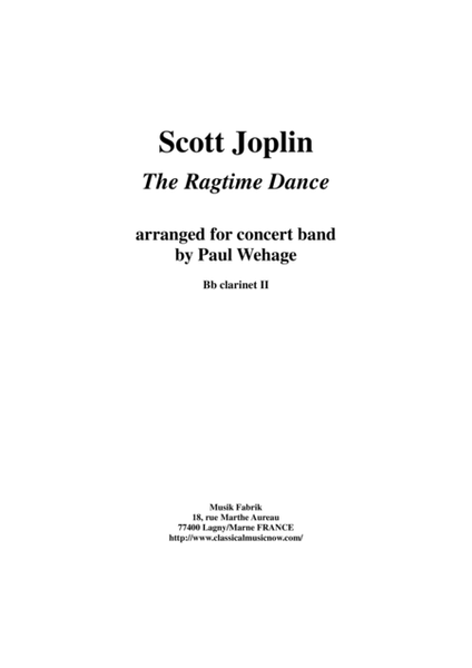 Scott Joplin: The Ragtime Dance, arranged for concert band by Paul Wehage: Bb clarinet 2 part