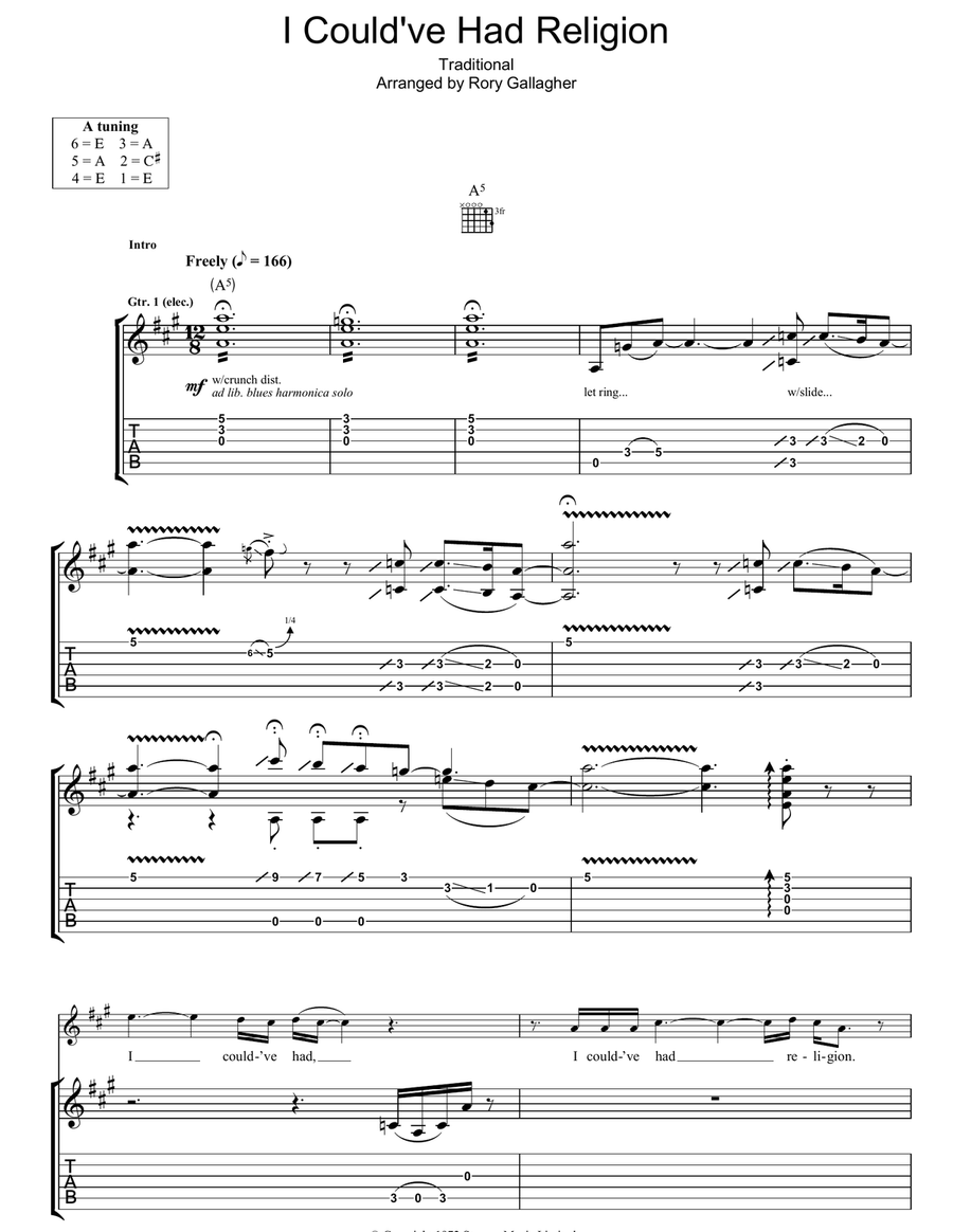 I Could've Had Religion Electric Guitar scores gallery preview page 1