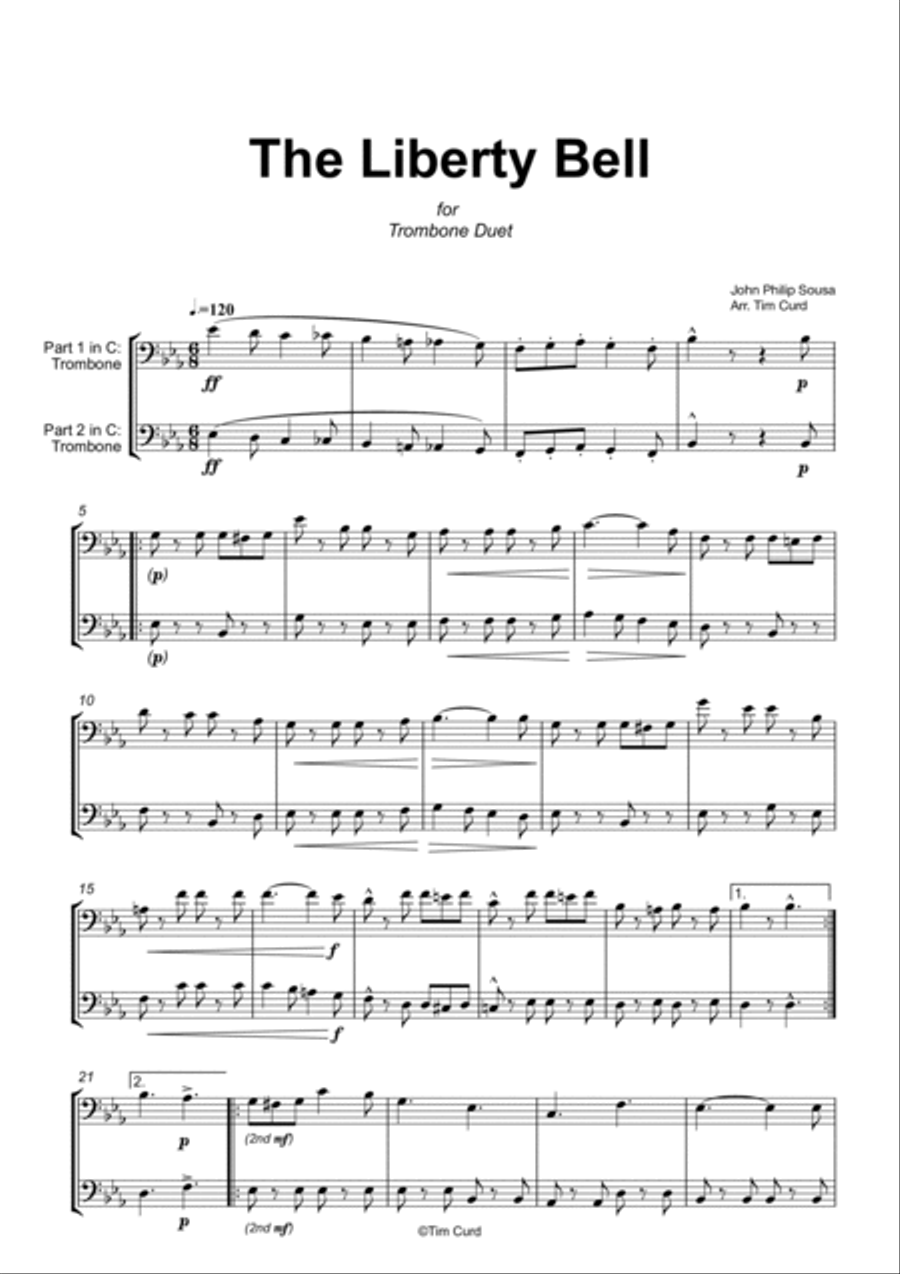 The Liberty Bell for Trombone Duet Trombone Duet scores gallery preview page 2