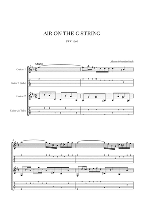 Bach: Air on the G String for Guitar Duo (2 Guitars) (Notation and Tabs)