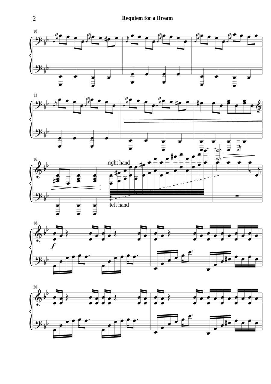 Requiem For a Dream Melodic Interpretation Piano Solo scores gallery preview page 2