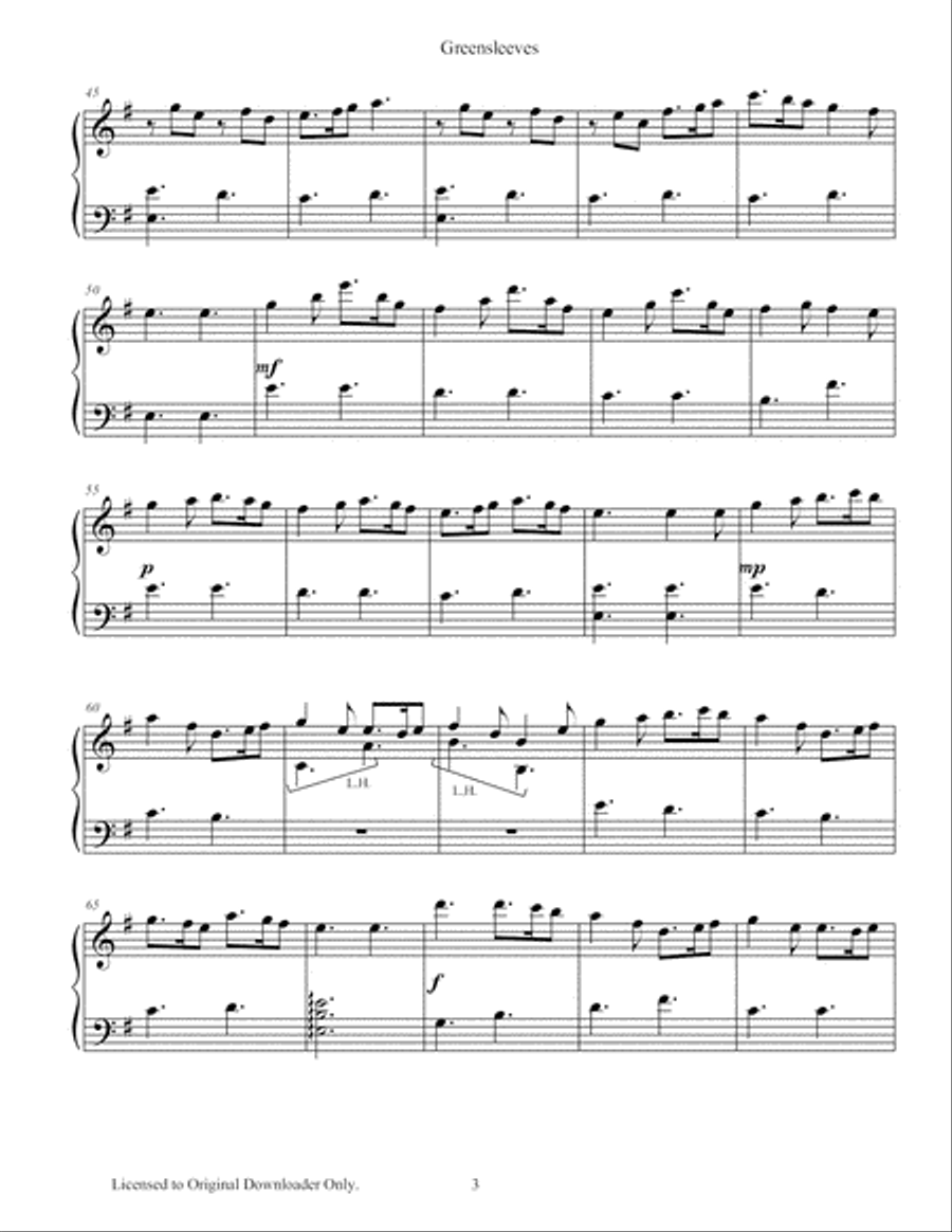 Greensleeves Harp scores gallery preview page 4