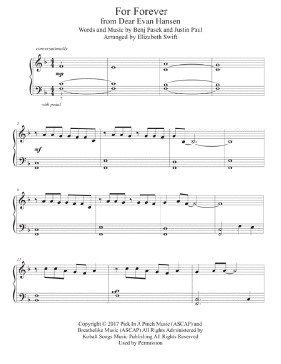 For Forever Easy Piano scores gallery preview page 2