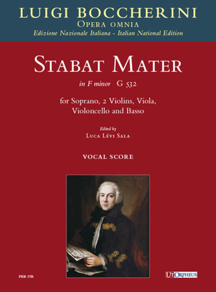 Book cover for Stabat Mater in F minor (G 532) for Soprano, 2 Violins, Viola, Violoncello and Basso