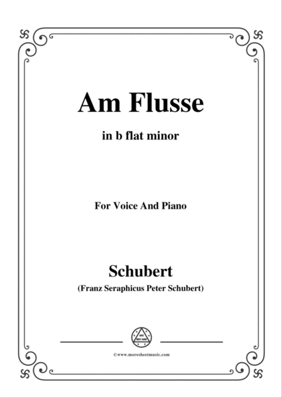 Schubert-Am Flusse (By the River),D.160,in b flat minor,for Voice&Piano Voice scores gallery preview page 1