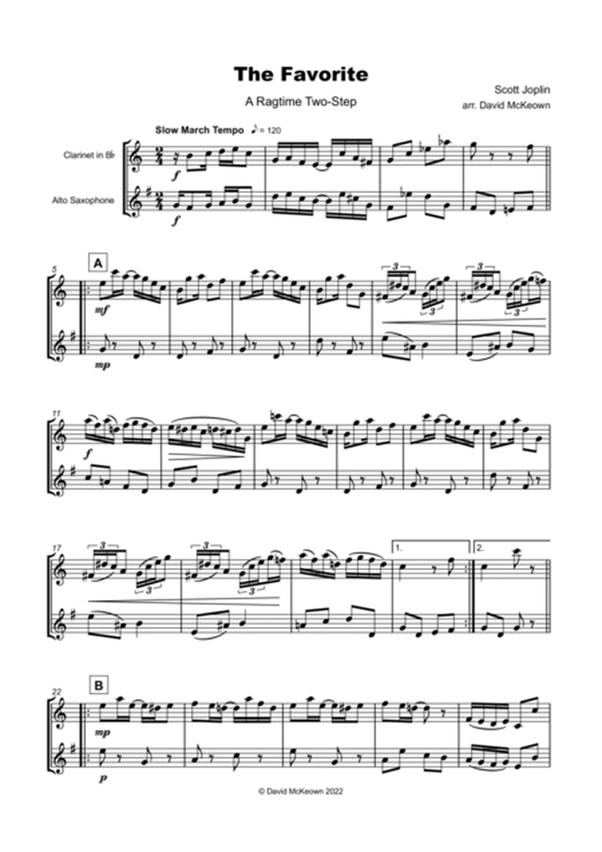 The Favorite, Two-Step Ragtime for Clarinet and Alto Saxophone Duet
