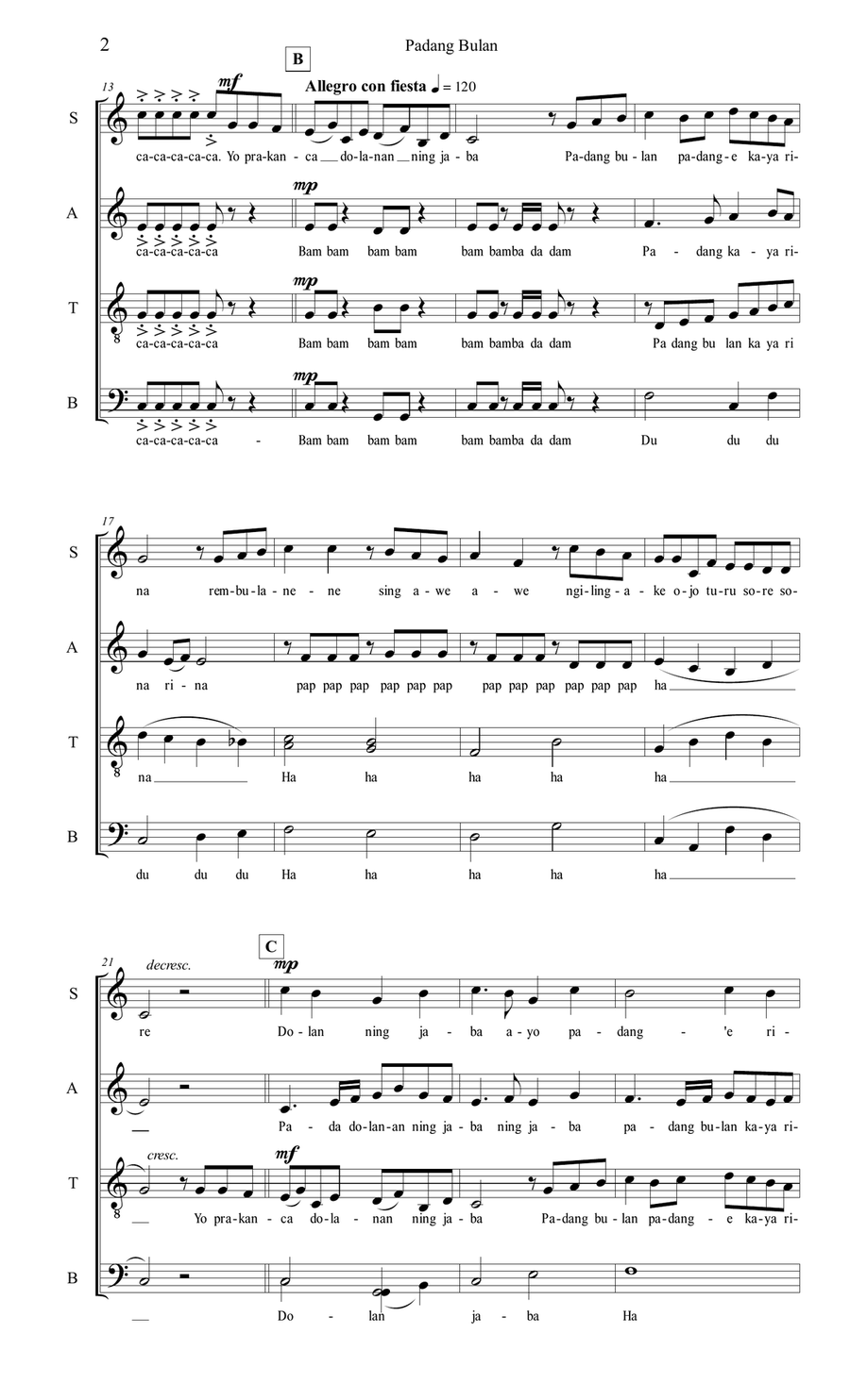 Padang Bulan 4-Part scores gallery preview page 2