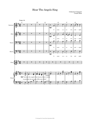 Book cover for Hear the Angels Sing medley - SATB, flute or cello or violin and piano with parts included