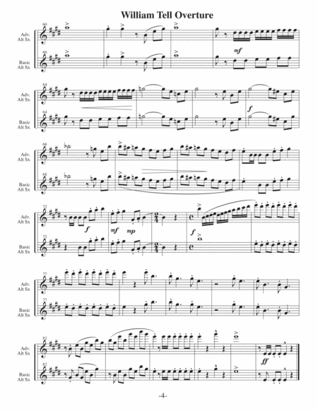 William Tell Overture (Arrangements Level 4 to 6+ for ALTO SAX + Written Acc) image number null