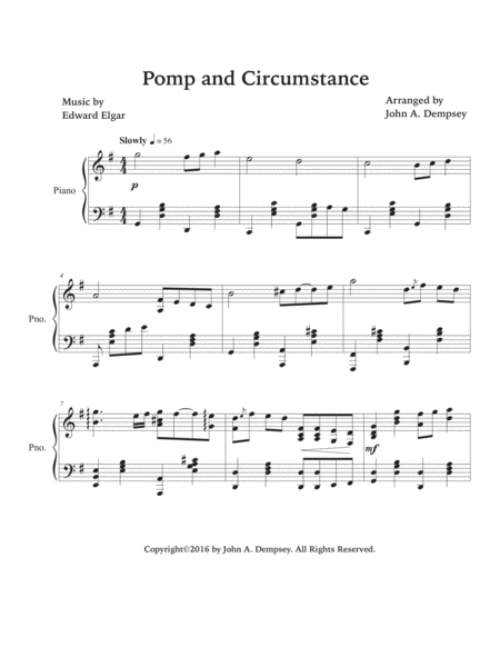 Pomp and Circumstance (Piano Solo) image number null