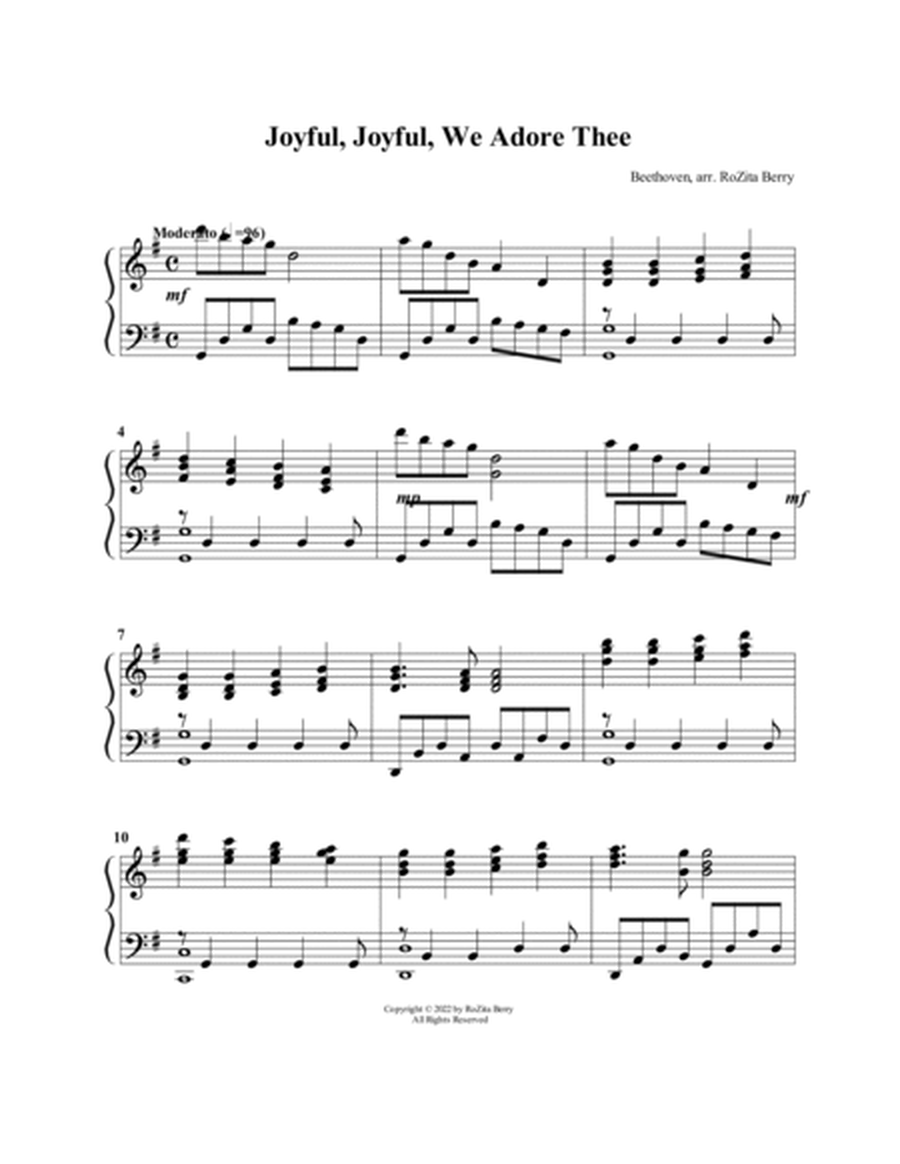 Joyful, Joyful, We Adore Thee--for Piano Solo image number null
