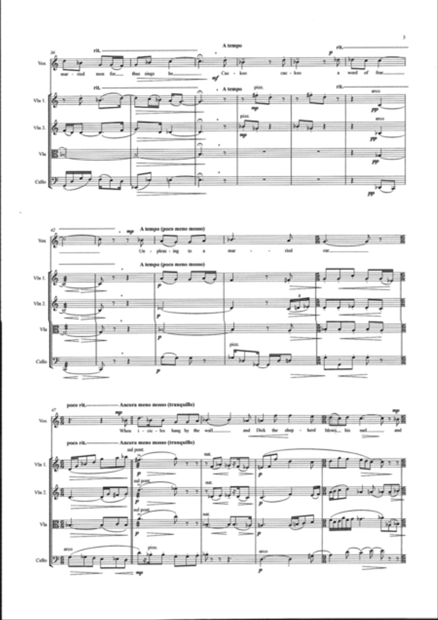 When Daisies Pied String Quartet scores gallery preview page 4