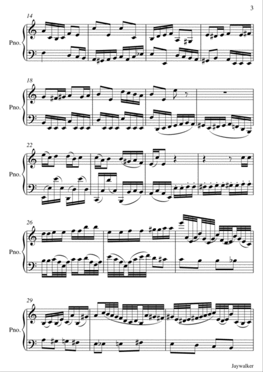 Jaywalker Jaywalker Piano Solo scores gallery preview page 3