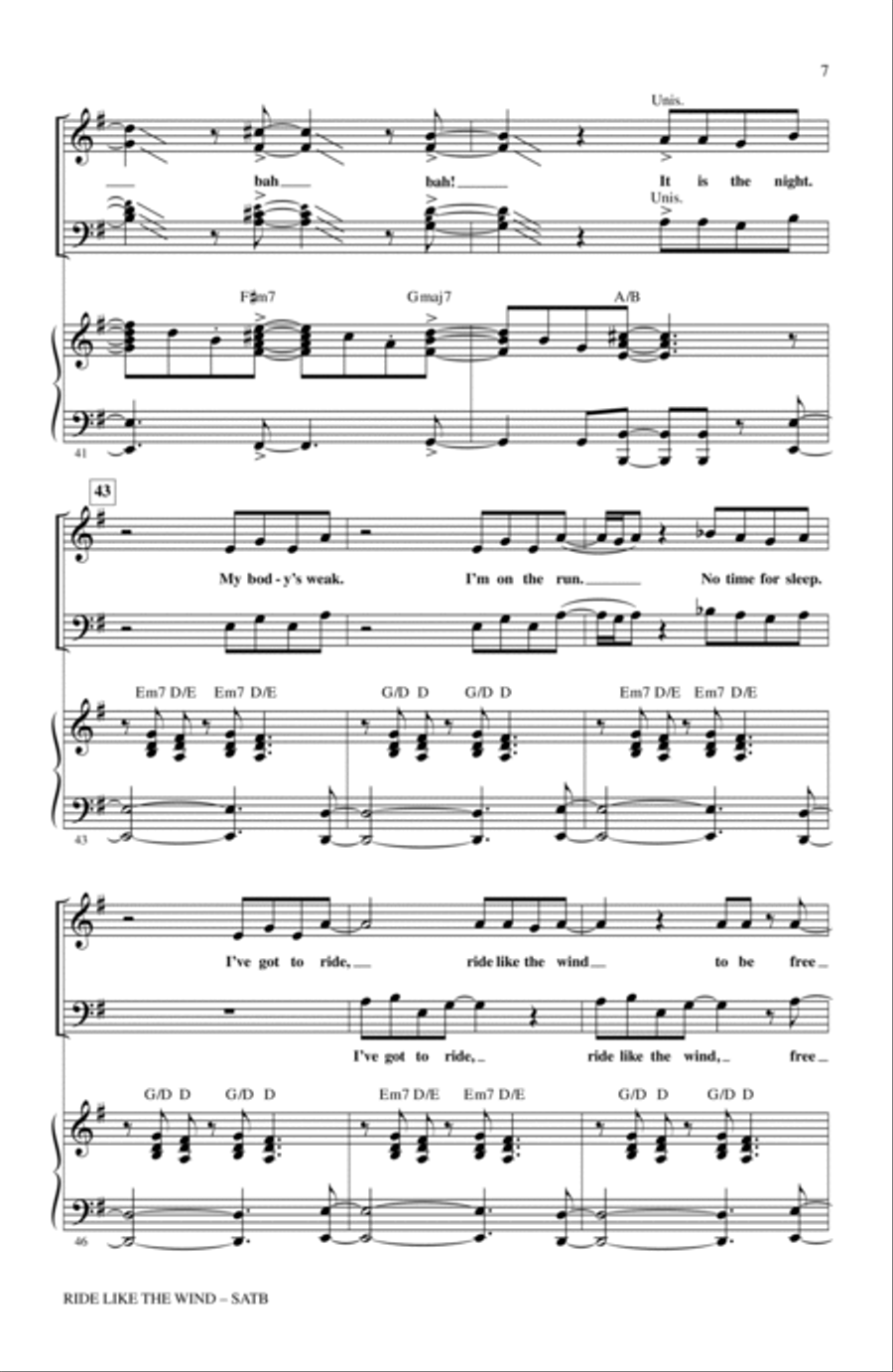 Ride Like The Wind 4-Part scores gallery preview page 6