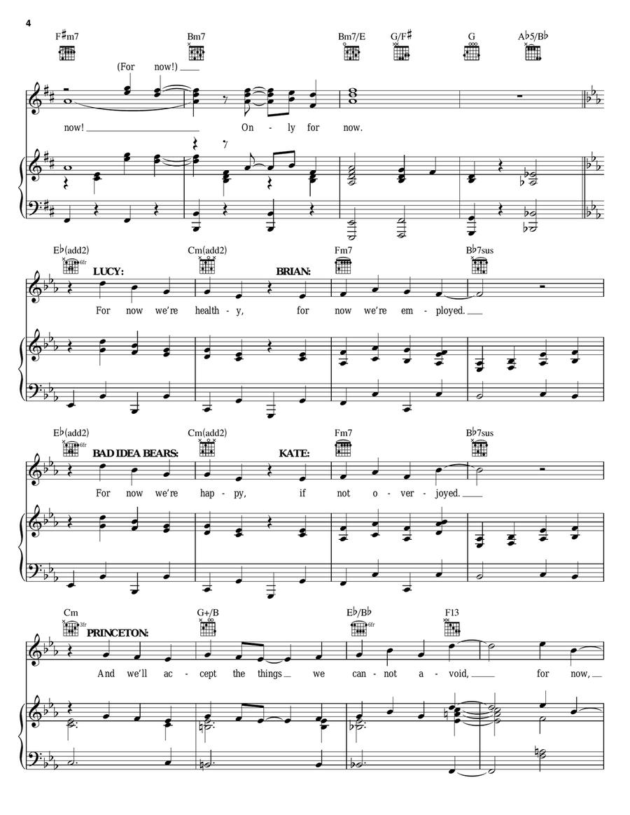 For Now (from Avenue Q) Piano, Vocal, Guitar scores gallery preview page 4