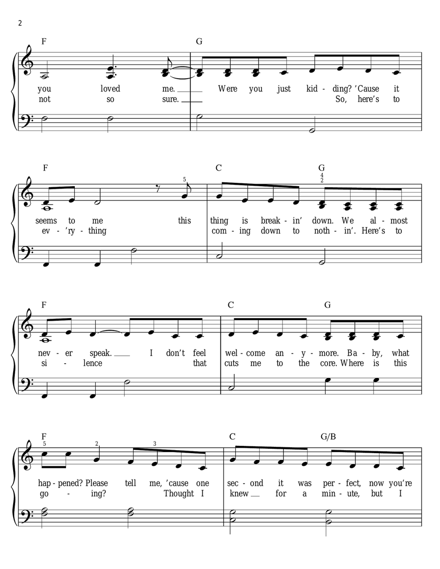 Forever & Always Easy Piano scores gallery preview page 2