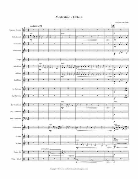 Meditation - Ochills - Brass Band - Score and all parts image number null