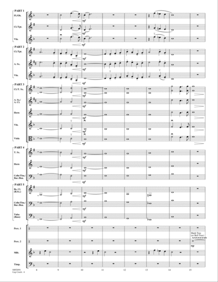 Gap Creek - Conductor Score (Full Score) Concert Band scores gallery preview page 4