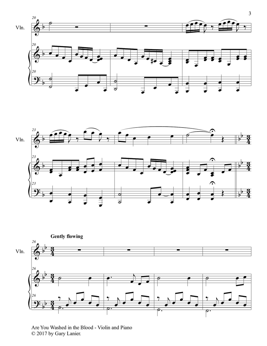 ARE YOU WASHED IN THE BLOOD (Duet - Violin & Piano with Score/Part) Violin Solo scores gallery preview page 4