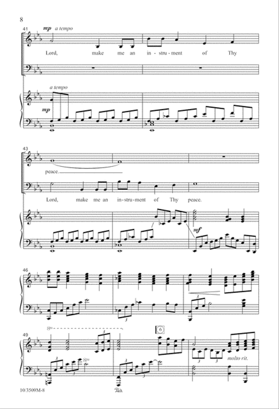 Make Me An Instrument of Thy Peace 4-Part scores gallery preview page 9