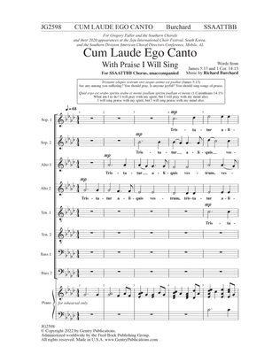 Book cover for Cum Laude Ego Canto (With Praise I Will Sing)