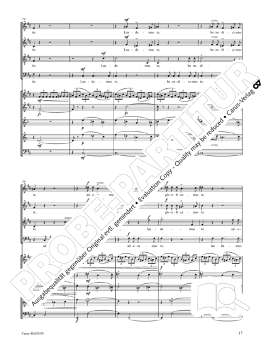 Mass in D Major (Missa in D) 4-Part scores gallery preview page 18