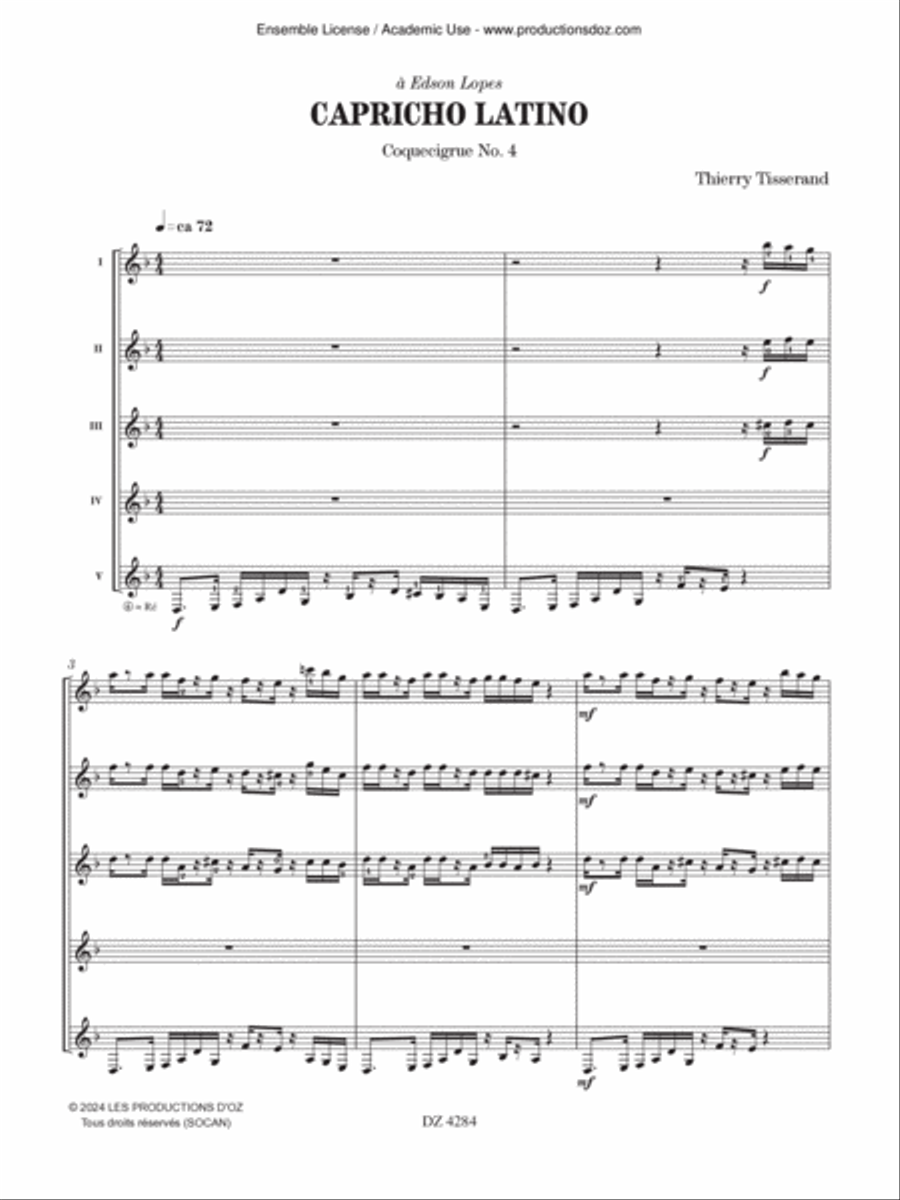 Capricho latino Guitar Ensemble scores gallery preview page 3