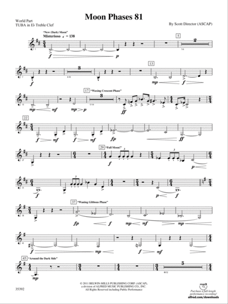 Moon Phases 81: (World Part) E-flat Tuba T.C. Concert Band scores gallery preview page 1