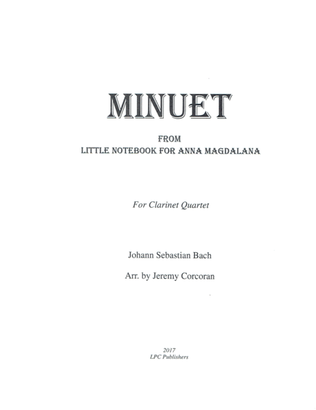 Book cover for Minuet From Little Notebook for Anna Magdalana for Clarinet Quartet