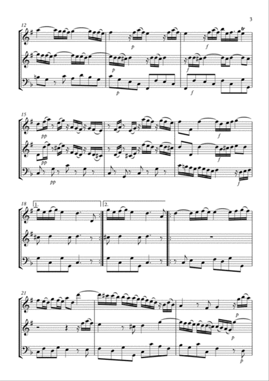 Trio Sonata No.2 Woodwind Trio scores gallery preview page 3