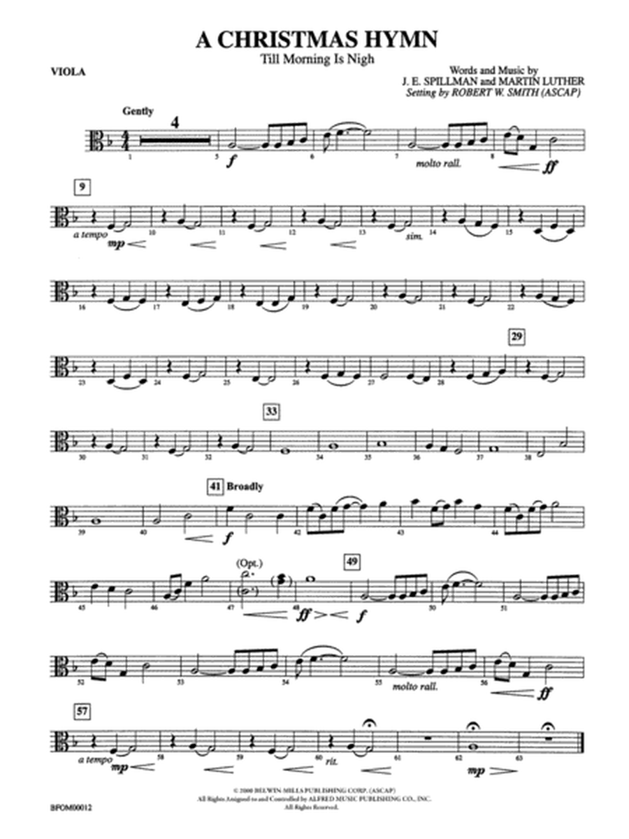 A Christmas Hymn: Viola