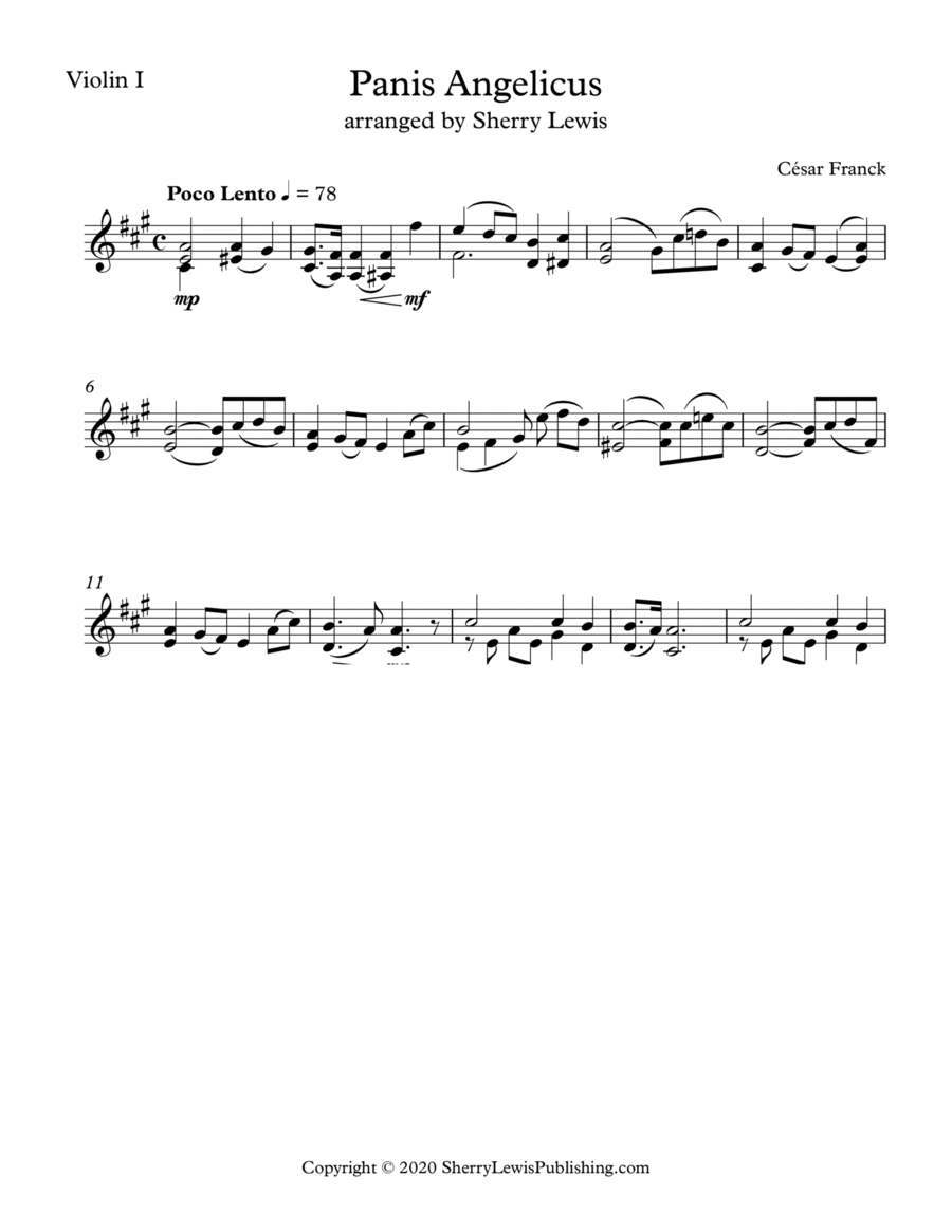 PANIS ANGELICUS Violin Solo, Intermediate Level image number null