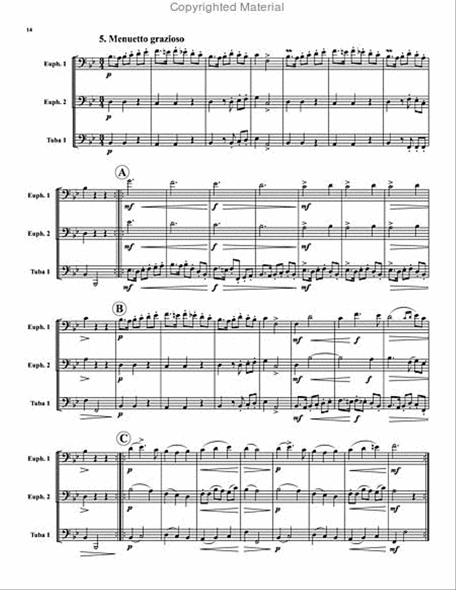 Six Trios Brass Trio scores gallery preview page 3