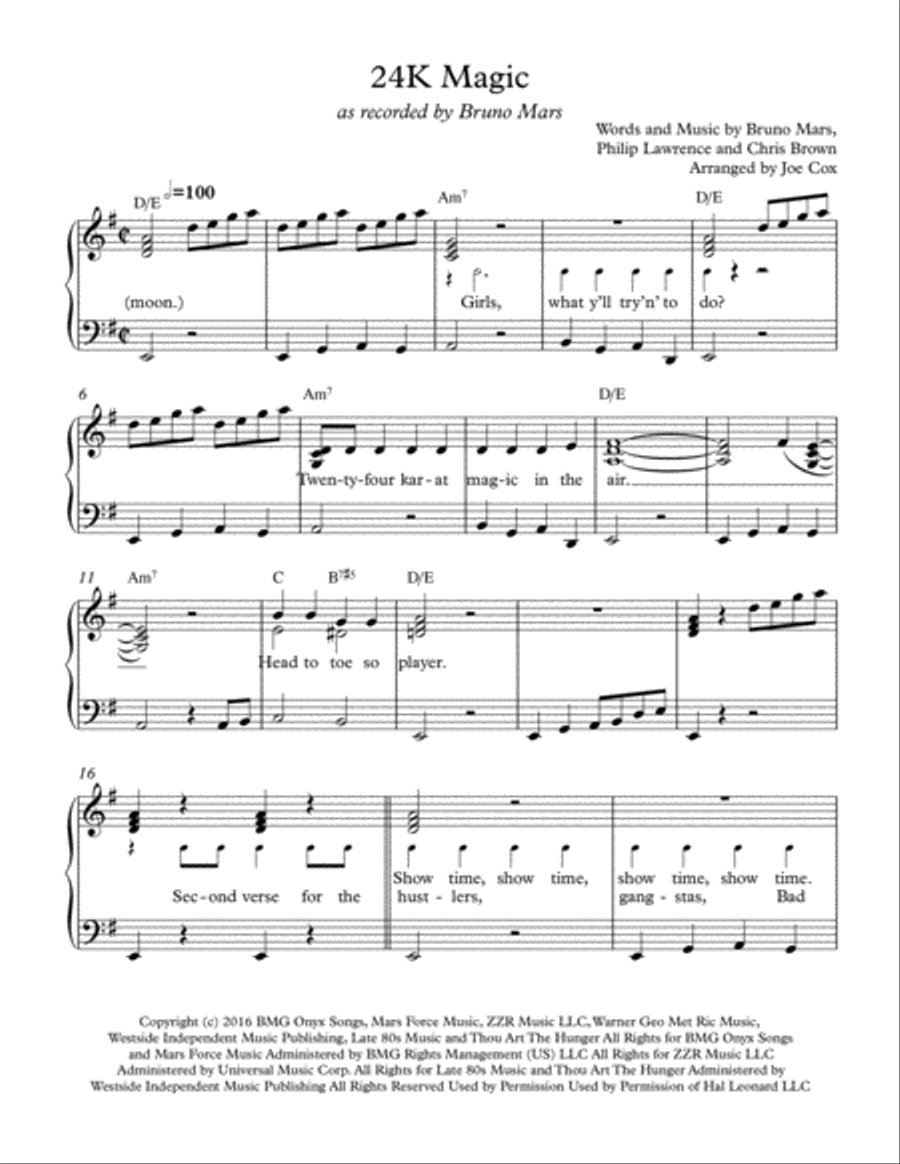 24K Magic 24K Magic Voice scores gallery preview page 1