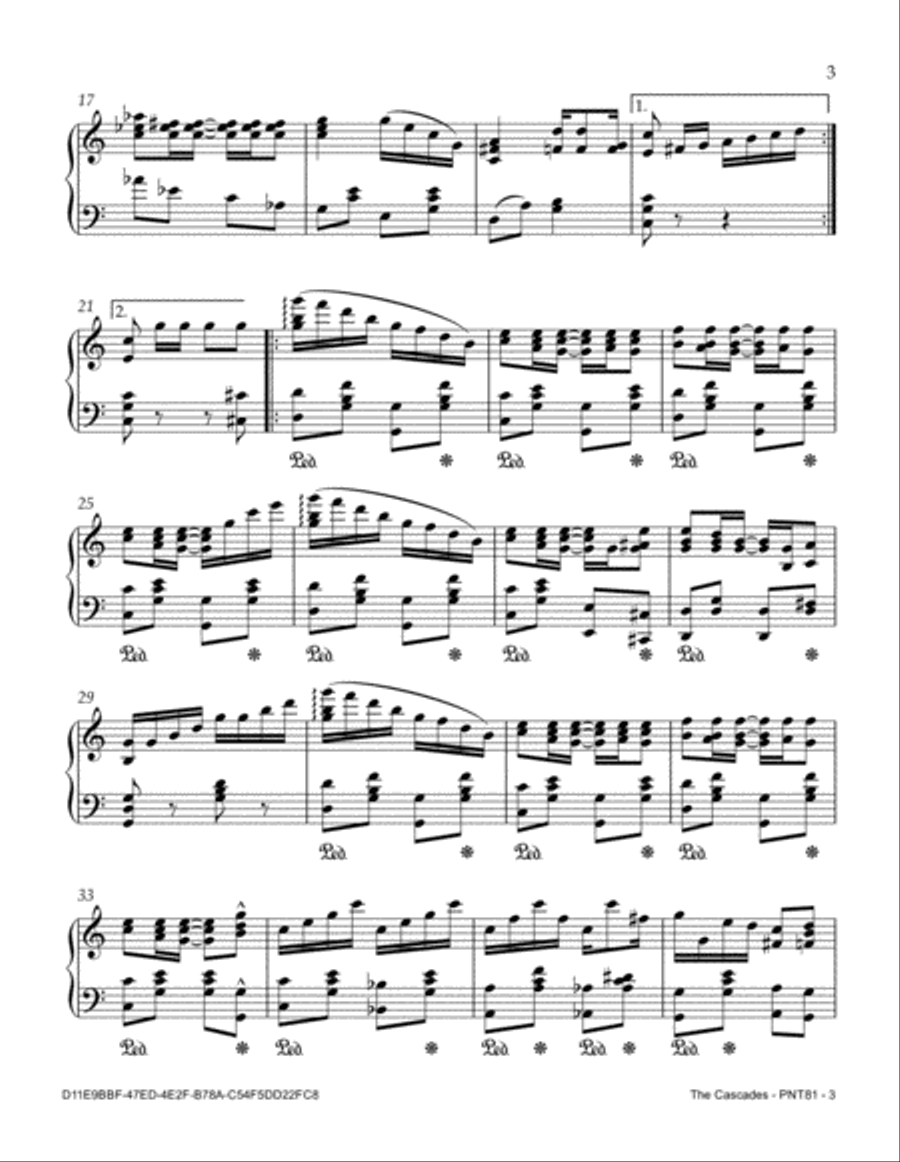 The Cascades The Cascades Piano Solo scores gallery preview page 3