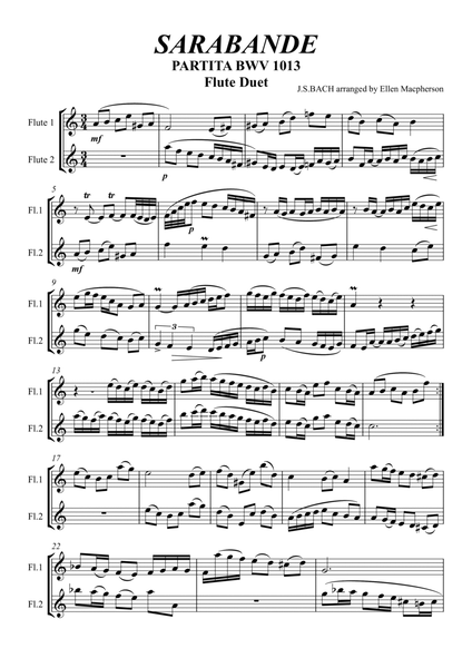Sarabande by J.S.BACH - Flute Duet image number null
