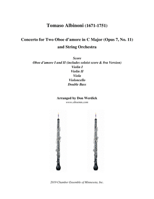 Concerto for Two Oboe d’amore in C Major, Op. 7 No. 11 and String Orchestra