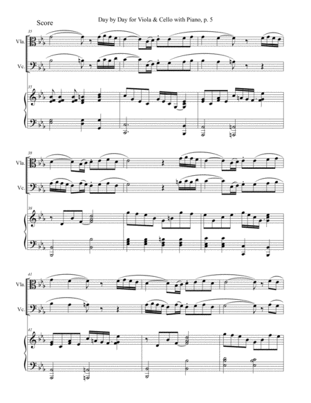 DAY BY DAY (Viola & Cello with Piano - Score & Part included) image number null
