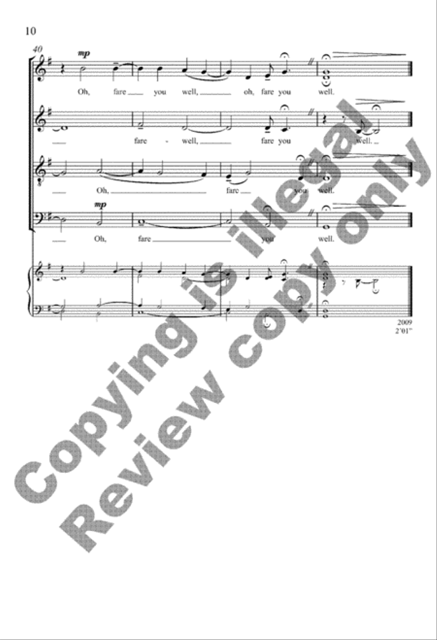 Going Across the Mountain 4-Part scores gallery preview page 10