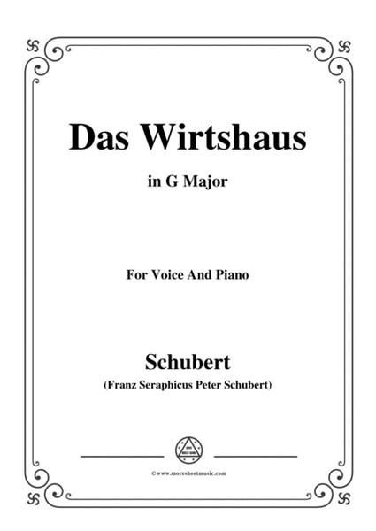 Schubert-Das Wirtshaus,in G Major,Op.89,No.21,for Voice and Piano image number null