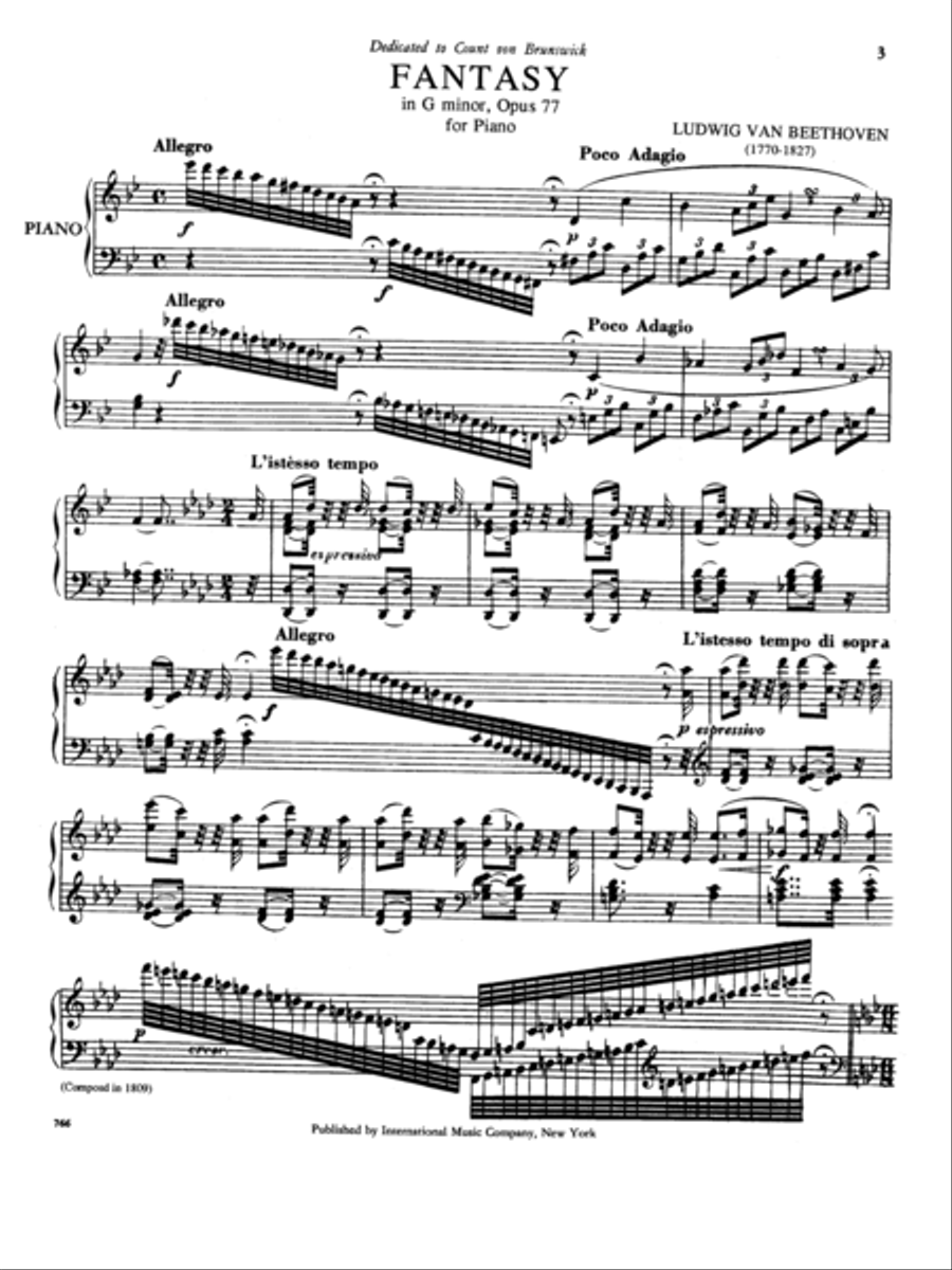 Fantasy In G Minor, Opus 77 Piano Solo scores gallery preview page 2