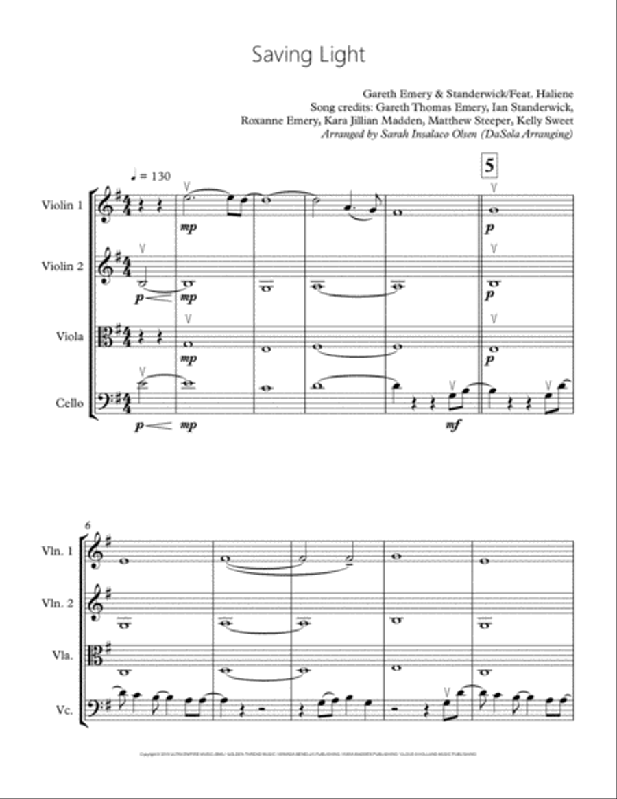 Saving Light String Quartet scores gallery preview page 2