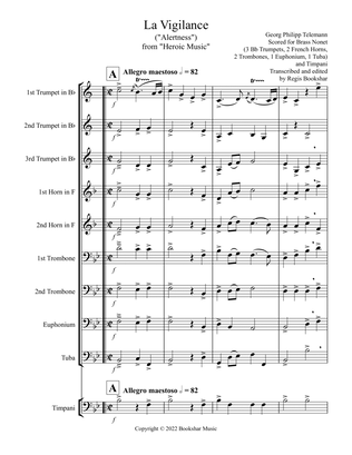 La Vigilance (from "Heroic Music") (Bb) (Brass Nonet - 3 Trp, 2 Hrn, 2 Trb, 1 Euph, 1 Tuba, Timp)