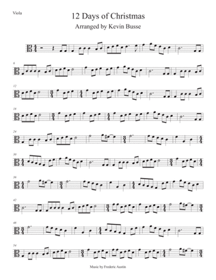 12 Days Of Christmas (Easy key of C) Viola