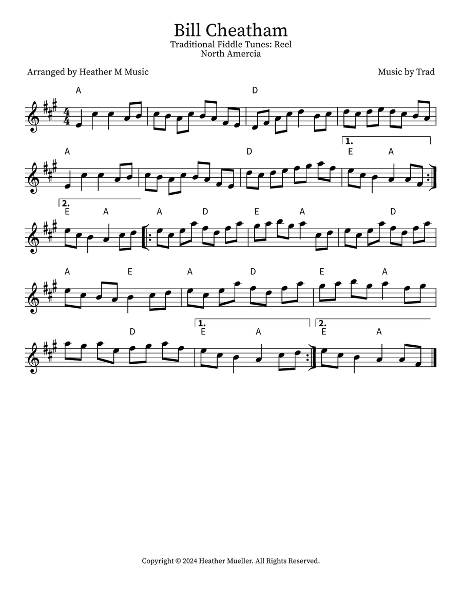 Bill Cheatham Violin scores gallery preview page 1