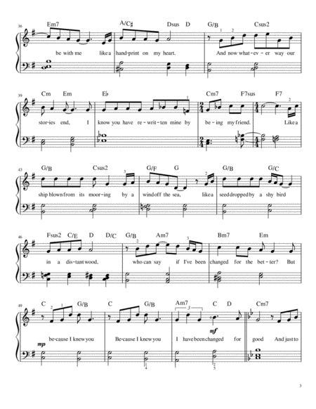 For Good from Wicked (Easy Piano) image number null
