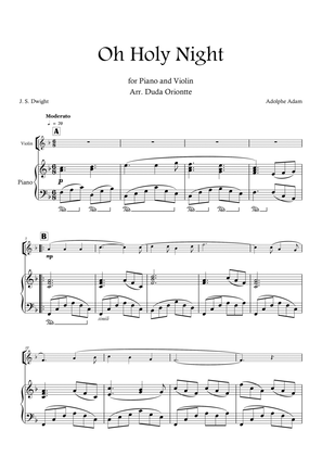 Book cover for Oh Holy Night (F major - Violin - Piano - no chords)